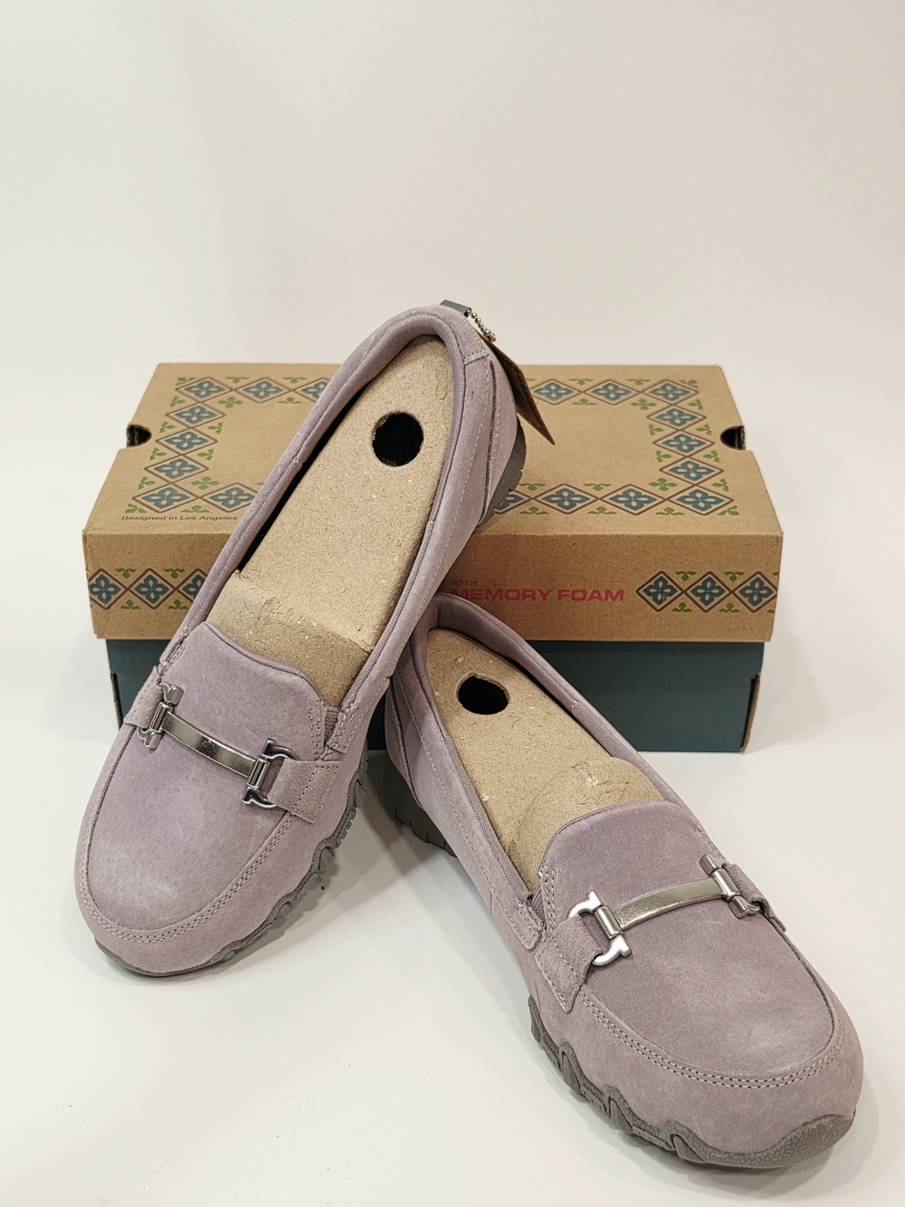 Skechers Women's Bikers MC BE Clutch LilacSuede Slip-On Loafers